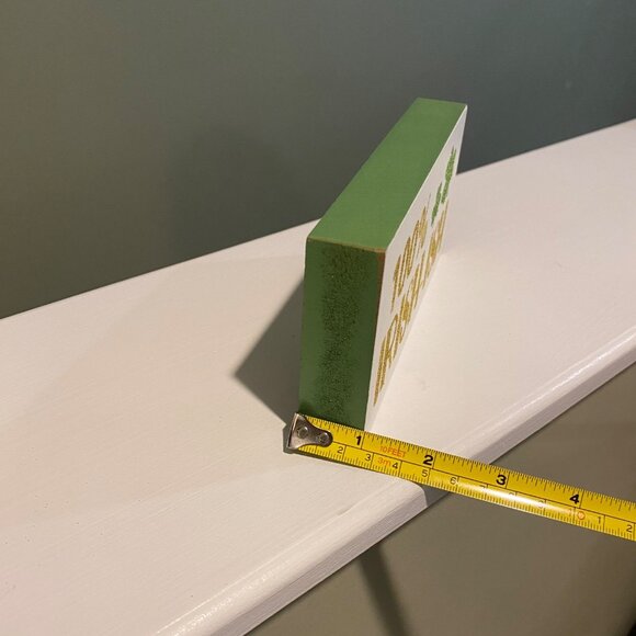 100% IRISH-ISH St. Patricks Day Decoration Glitter Shamrocks tiered tray Irish - Picture 4 of 5